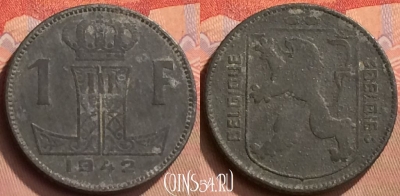 Бельгия 1 франк 1942 года, Q - E, KM# 127, 429-067