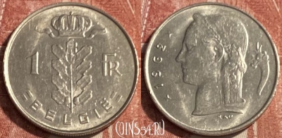 Бельгия 1 франк 1962 года, BELGIE, KM# 143, 076s-080