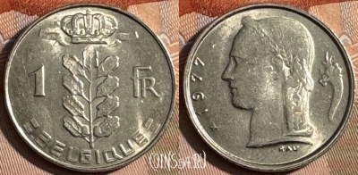 Бельгия 1 франк 1977 года, BELGIQUE, KM# 142, 245s-082