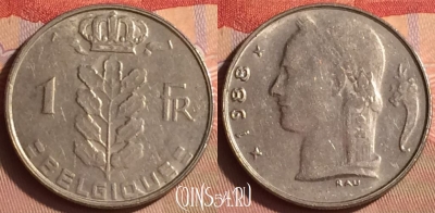 Бельгия 1 франк 1988 года, BELGIQUE, KM# 142, 431-094