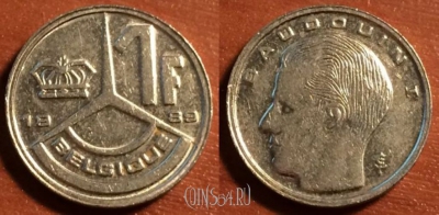 Бельгия 1 франк 1989 года, BELGIQUE, 42-095