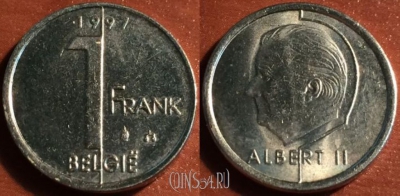 Бельгия 1 франк 1997 года, BELGIE, 47-160