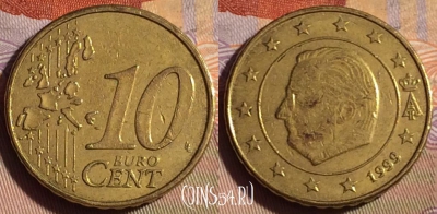 Бельгия 10 евроцентов 1999 года, KM# 227, 252b-066