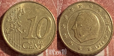 Бельгия 10 евроцентов 1999 года, KM# 227, 485р-028
