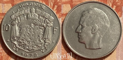 Бельгия 10 франков 1972 г., BELGIQUE, KM# 155, 357q-011