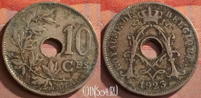 Бельгия 10 сантимов 1923 года, BELGIQUE, KM# 85, 276o-037