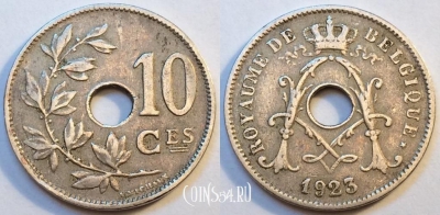 Бельгия 10 сантимов 1923 года, см. состояние, 81-067a