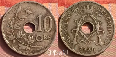 Бельгия 10 сантимов 1926 года, BELGIQUE, KM# 85, 229o-095