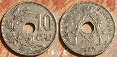 Бельгия 10 сантимов 1926 года, BELGIQUE, KM# 85, 462q-376