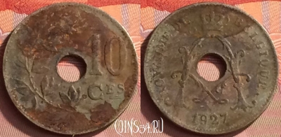 Бельгия 10 сантимов 1927 года, BELGIQUE, KM# 85, 225o-052