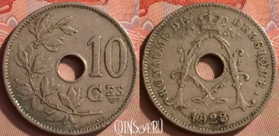 Бельгия 10 сантимов 1928 года, BELGIQUE, KM# 85, 246m-011