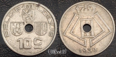 Бельгия 10 сантимов 1939 года, см. состояние, 82-058a