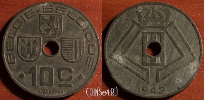 Бельгия 10 сантимов 1942 года, 58-177