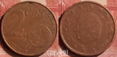 Бельгия 2 евроцента 2000 года, KM# 225, 084m-031