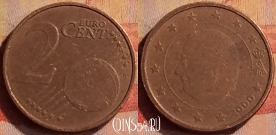 Бельгия 2 евроцента 2000 года, KM# 225, 312n-058