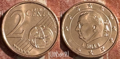 Бельгия 2 евроцента 2013 года, KM# 296, UNC, 507s-066