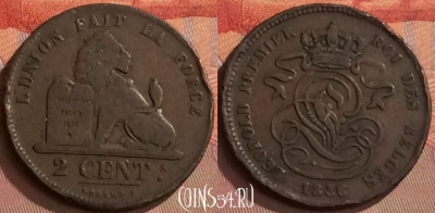 Бельгия 2 сантима 1836 года, KM# 4, 251o-090