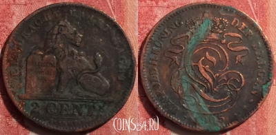Бельгия 2 сантима 1905 года, DER BELGEN, KM# 36, 252-054