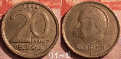 Бельгия 20 франков 1994 года, BELGIQUE, KM# 191, 245n-115