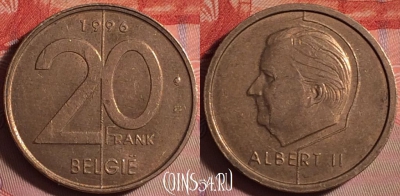 Бельгия 20 франков 1996 года, 'BELGIE', KM# 192, 149j-040