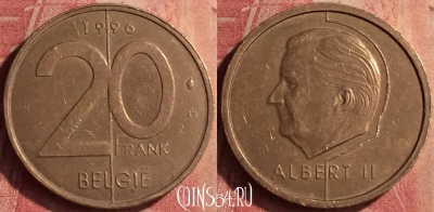 Бельгия 20 франков 1996 года, BELGIE, KM# 192, 416n-082