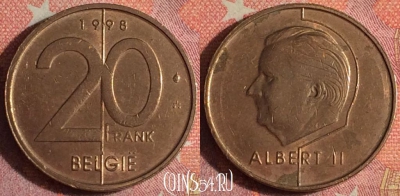 Бельгия 20 франков 1998 года, 'BELGIE', KM# 192, 372-094