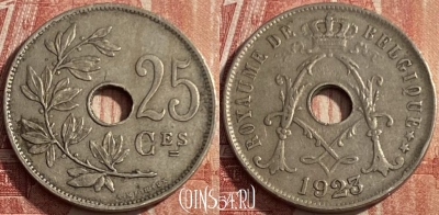 Бельгия 25 сантимов 1923 года, BELGIQUE, KM# 68, 218q-007