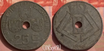 Бельгия 25 сантимов 1944 года, E - Q, KM# 132, 055l-116