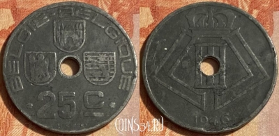 Бельгия 25 сантимов 1946 года, E - Q, KM# 132, 462q-365