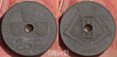 Бельгия 25 сантимов 1946 года, Q - E, KM# 131, 052l-102