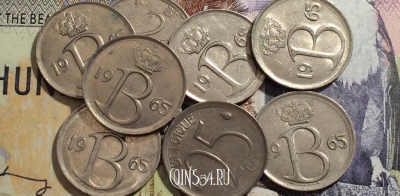 Бельгия 25 сантимов 1965 года, BELGIQUE, KM# 153, 169-099