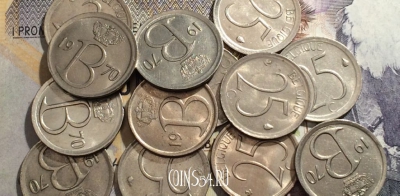 Бельгия 25 сантимов 1970 года, BELGIQUE, KM# 153, 169-115
