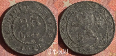 Бельгия 25 центов 1918 года, KM# 82, 172i-085
