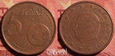 Бельгия 5 евроцентов 1999 года, KM# 226, 161j-075