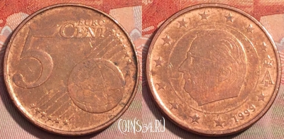 Бельгия 5 евроцентов 1999 года, KM# 226, 281a-122