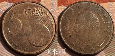 Бельгия 5 евроцентов 2004 года, KM# 226, 467s-550