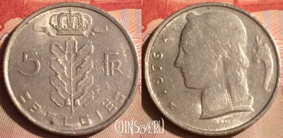 Бельгия 5 франков 1976 года, BELGIQUE, KM# 134, 446-021