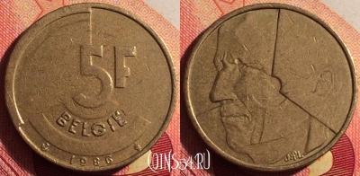 Бельгия 5 франков 1986 года, 'BELGIE', KM# 164, 215i-120