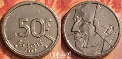 Бельгия 50 франков 1987 года, 'BELGIE', KM# 169, 085n-003
