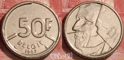 Бельгия 50 франков 1987 года, 'BELGIE', KM# 169, 140l-041