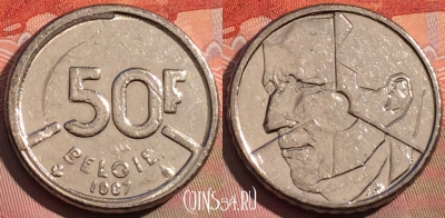 Бельгия 50 франков 1987 года, 'BELGIE', KM# 169, 268a-025