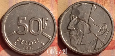 Бельгия 50 франков 1987 года, 'BELGIE', KM# 169, 306n-013