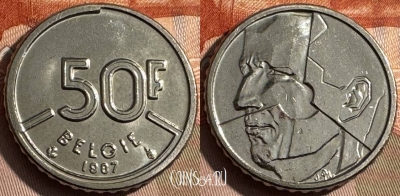 Бельгия 50 франков 1987 г., 'BELGIE', KM# 169, 330s-088 ♛