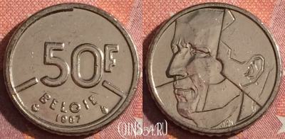 Бельгия 50 франков 1987 года, 'BELGIE', KM# 169, 344-040