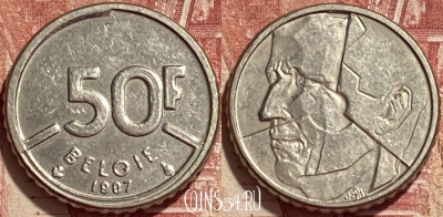 Бельгия 50 франков 1987 года, 'BELGIE', KM# 169, 406q-126