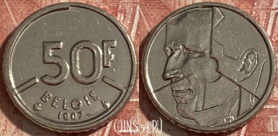 Бельгия 50 франков 1987 года, 'BELGIE', KM# 169, 484р-034