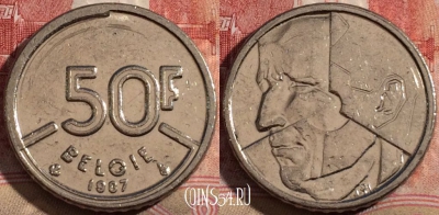 Бельгия 50 франков 1987 года, BELGIE, KM# 169, 215-094