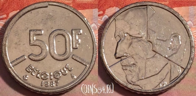 Бельгия 50 франков 1987 года, BELGIQUE, KM# 168, 112b-081