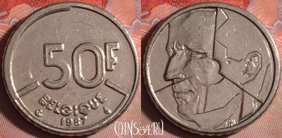 Бельгия 50 франков 1987 г., BELGIQUE, KM# 168, 151j-095