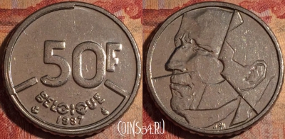 Бельгия 50 франков 1987 года, BELGIQUE, KM# 168, 170a-116